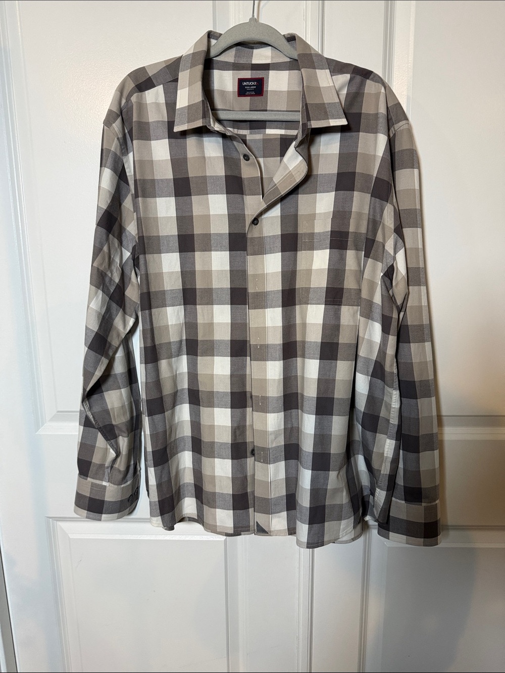 UNTUCKit Gray and Cream Plaid Button-Down Shirt